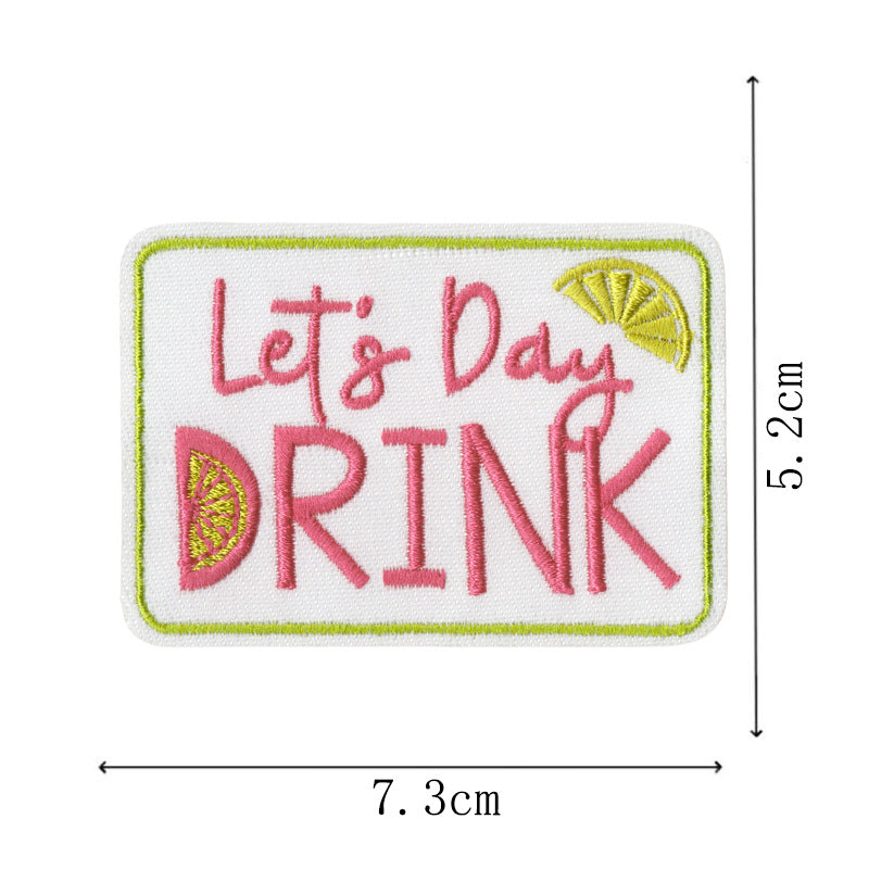 Wholesale Embroidered patch shoes,  hats and bags accessories original cartoon English letter adhesive patch